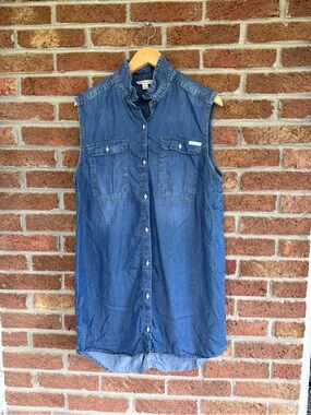 calvin klein jeans denim dress.  sleeveless.  size large.